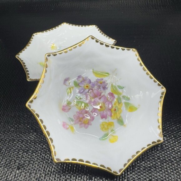 ROYAL STANDARD LORRAINE PEAKED Fine Bone China Dish Small Plates Set 2 England - Picture 2 of 12